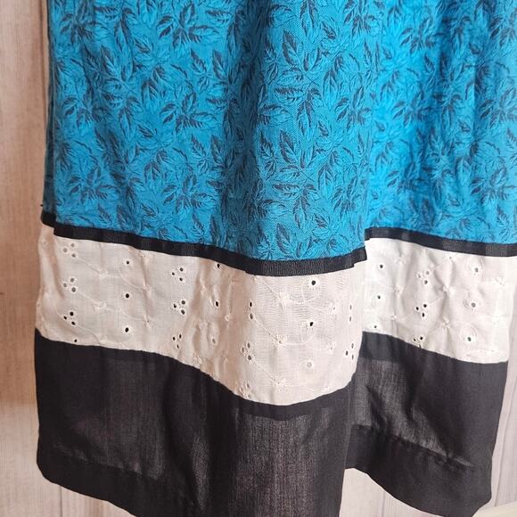 VTG T&L Muumuu Factory Hawaii Color Block House Dress with Pockets, sz Medium - Picture 4 of 5